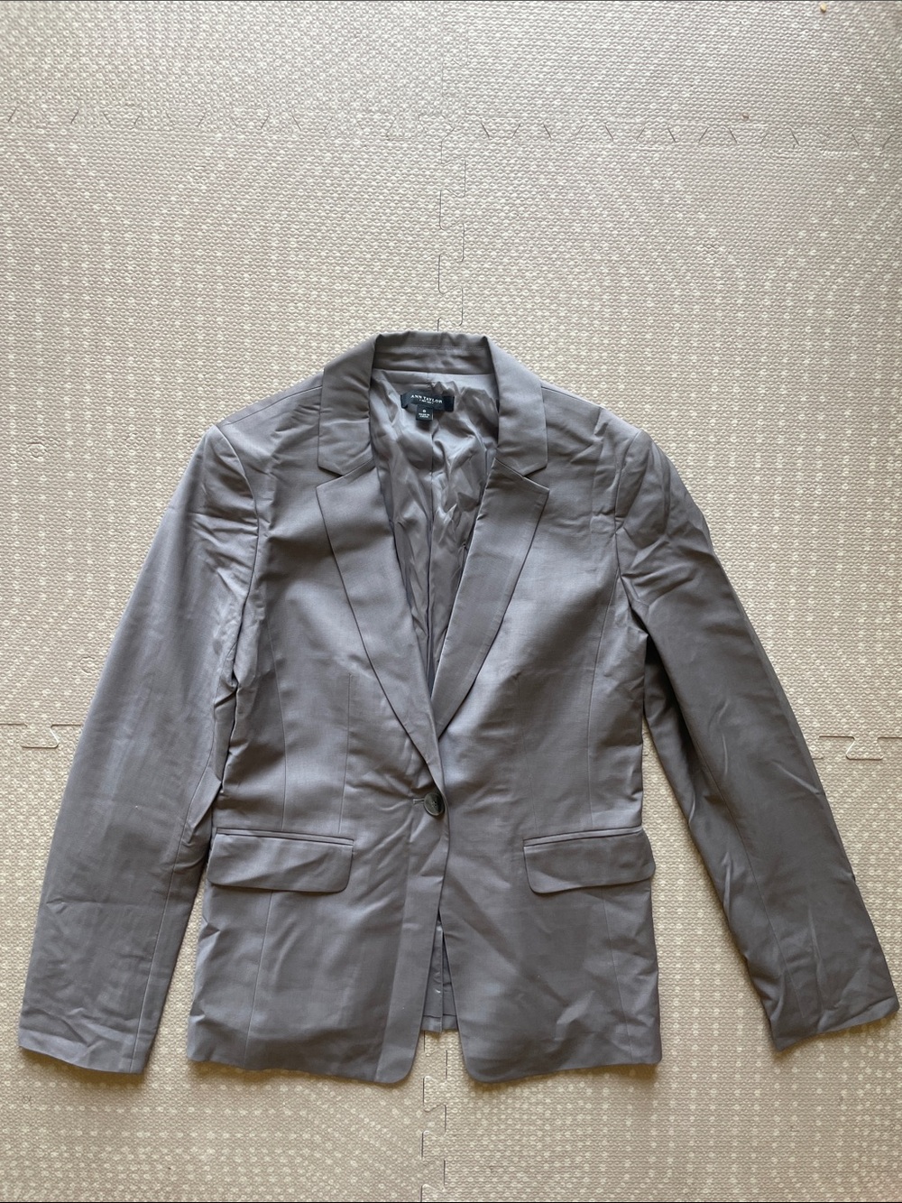 Ann Taylor Taupe Single-Button Wool Blazer